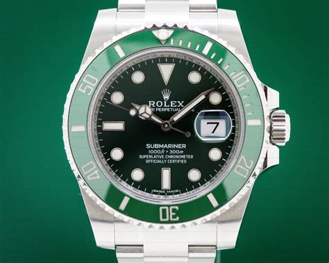 rolex submariner date green ceramic|Rolex green bezel submariner.